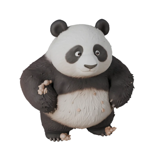 Modello 3D Panda Cartone Animato - Asset Stilizzato per Animazione | Royalty-Free