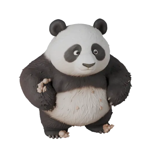 Cartoon Panda 3D Model - Stylized Asset for Animation | Royalty-Free