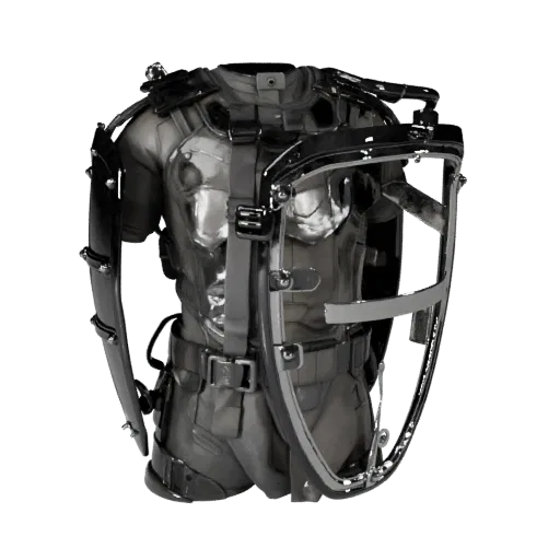 Modelo 3D High Poly do Escudo Protetor de Treinamento, renderização de estúdio em close-up, mostrando escudos transparentes,