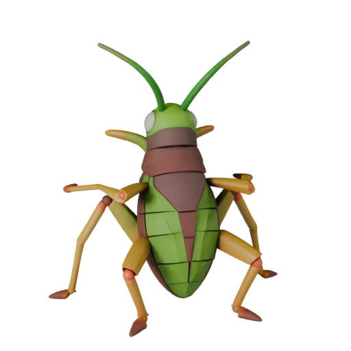 Modello 3D Cavalletta per Unity - Asset Pronto per il Gioco, FBX | PBR