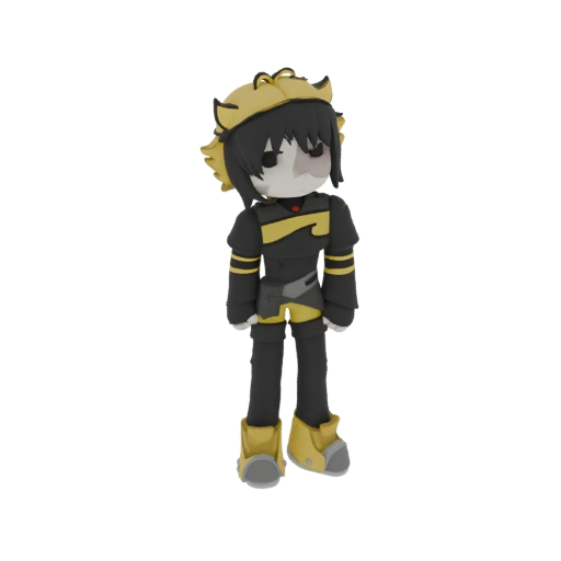 Yellow and Black Firefighter Character 3D Model