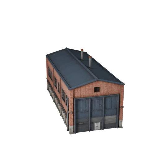 Bâtiment d'usine stylisé Modèle 3D - Asset de jeu pour l'architecture