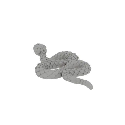 A 3D render of a coiled serpent model, showcasing its detailed scales and defensive posture against a white background.