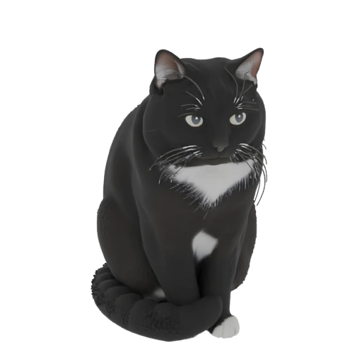 Tuxedo Cat 3D Model