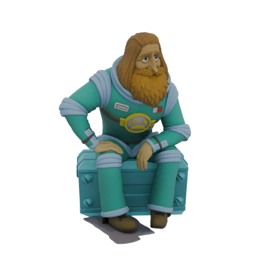 Sad Astronaut on a Crate