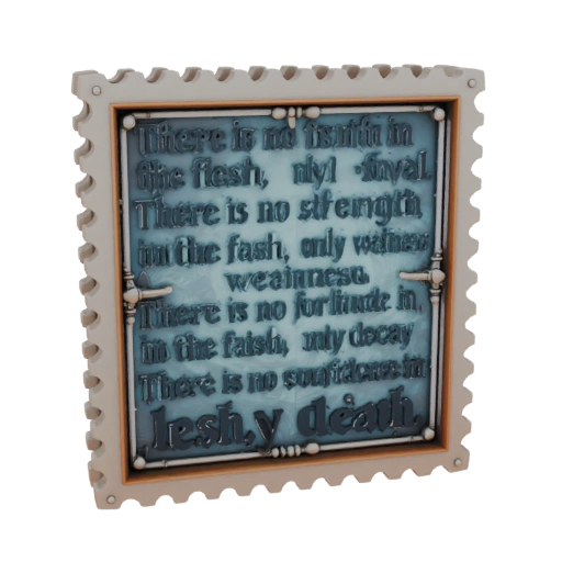 Stamp with Quote on Flesh and Death