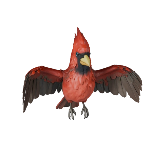 Modelo 3D de Cardenal para Blender - Asset PBR con Texturas | PBR
