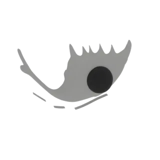 3D render of a stylized gray cell with a dark circular nucleus and irregular, spiky membrane edges.