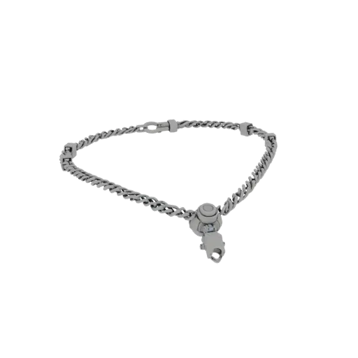 Gold Chain Collar Necklace 3D model, three-quarter front view, AR viewer studio render, gold finish.