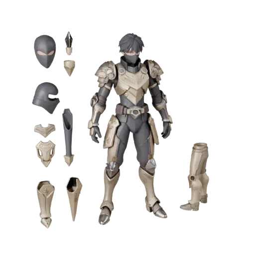 Anime Armored Ninja Character Model - Rigged