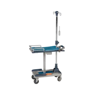 Clinic IV Stand Stylized 3D model, stylized isometric render, showing painted metal, clinical silhouette.