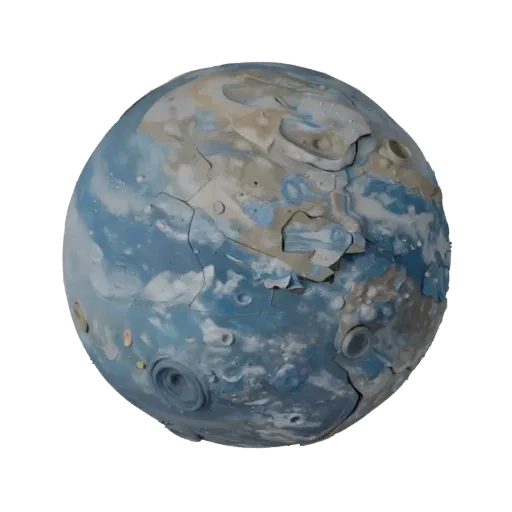 Gas Giant Dwarf Planet High Poly 3D model, close-up studio render, showing rock, spherical body scale.