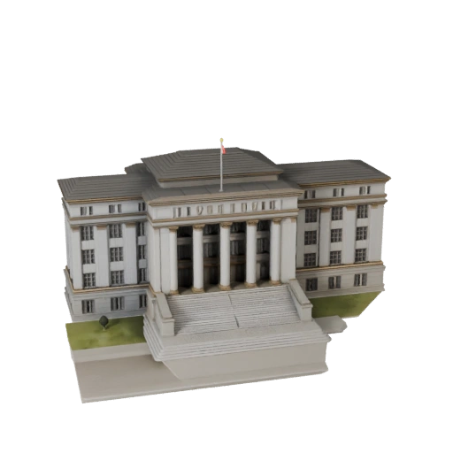 Modello 3D Tribunale per Unity - Asset di Gioco per Architettura