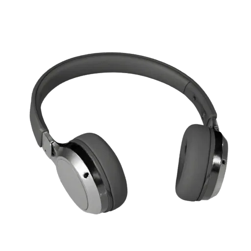 Wireless Earbuds Low Poly 3D model, game viewport three-quarter view, showing soft ear pads, wearable scale.
