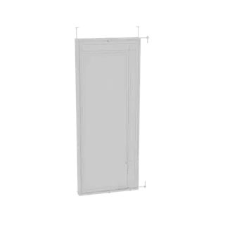 3D model of a modern interior door with a simple frame and a recessed panel, shown against a white background.