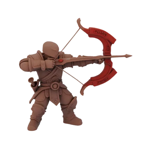 Fantasy Ranger Miniature STL - Attack