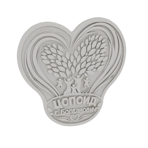 Heart Tree of Life Family Emblem 3D Model