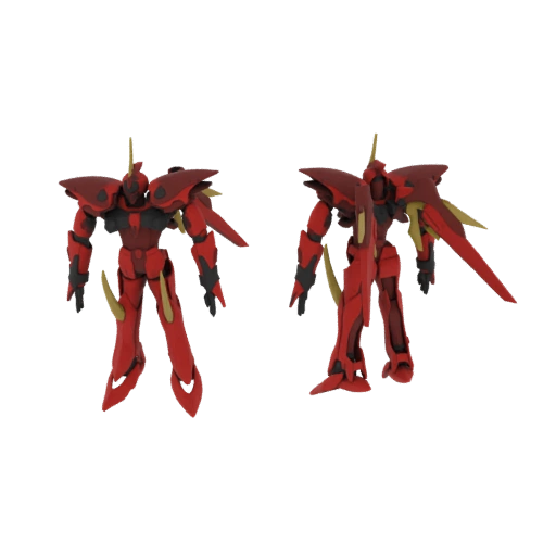 Red Mecha Warrior 3D Model