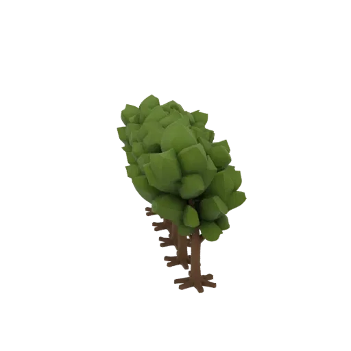 Hedge Row Kit Printable 3D model, isometric tabletop STL render, showing leaf clusters, layered vegetation clusters.