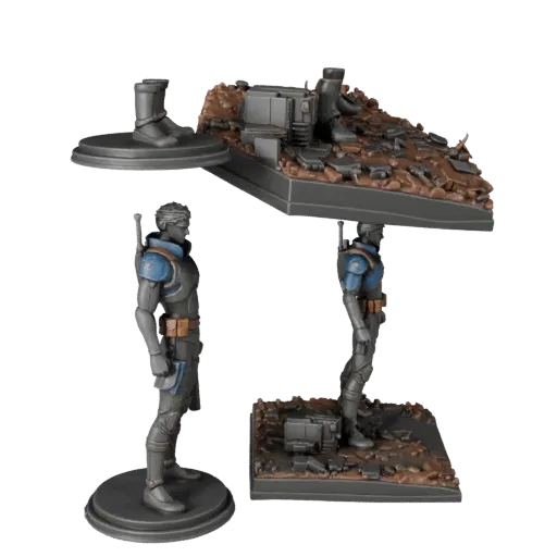 Urban Toy Photo Set collectible 3D model preview showing layered parts, studio close-up view, depth and display scale