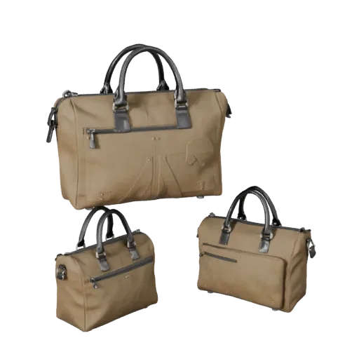 Tote Handbag Product Viz 3D model, three-quarter studio product render, showing leather, bag volume.