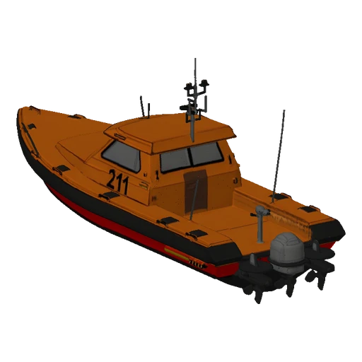 Orange Rescue Boat with Number 211