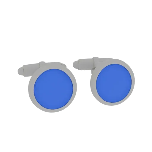 Round Cufflink scene ready 3D model, close-up hero shot, showing cufflink silhouette and surface contrast.