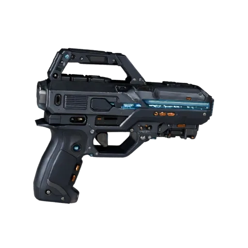 Clean Sci Fi Portable Scanner Modular 3D model, isometric modular kit view, showing emissive strips, form detail.