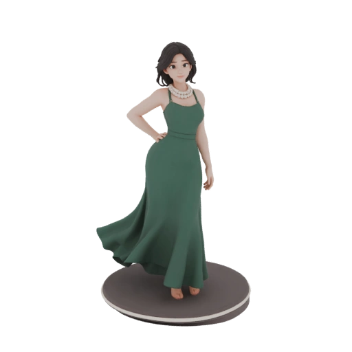 Elegant Woman in Evening Gown
