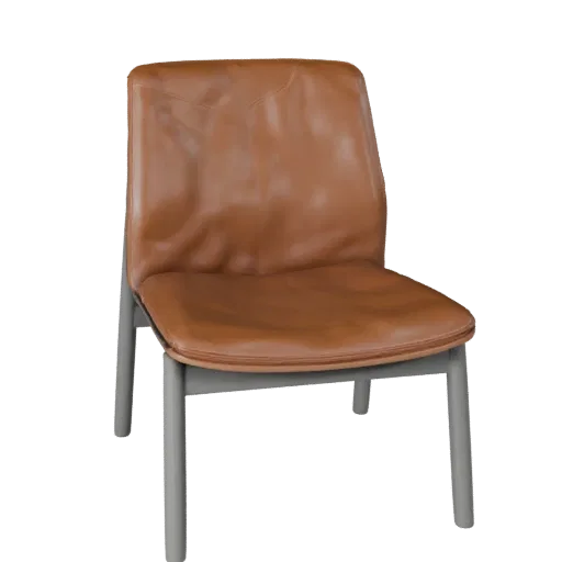 Scandinavian Accent Chair High Poly 3D model, home interior, close-up studio render, wood detail.