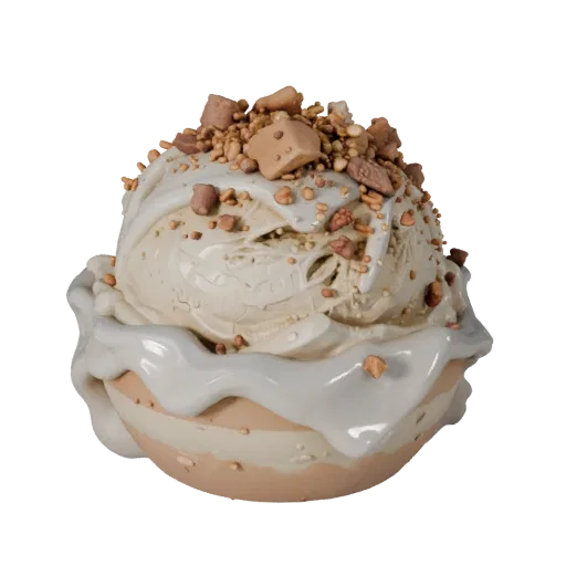 Bakery Ice Cream Bowl 3D model, three-quarter front view, Unity viewport, showing cream, sweet food silhouette.