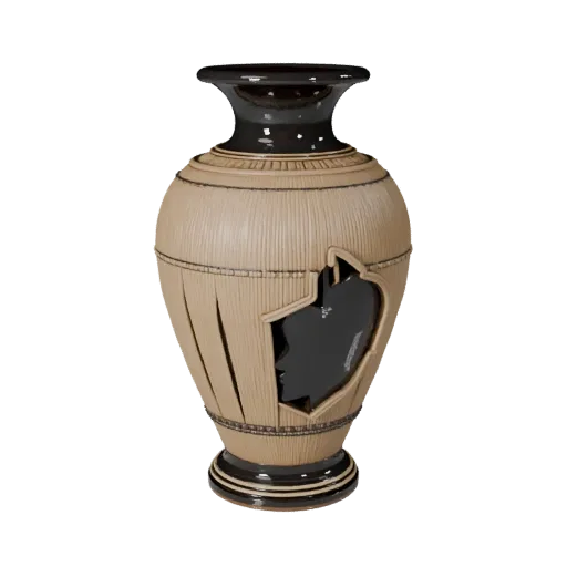 Luxury Vase scene ready 3D model, turntable hero render, showing decor silhouette and surface contrast.