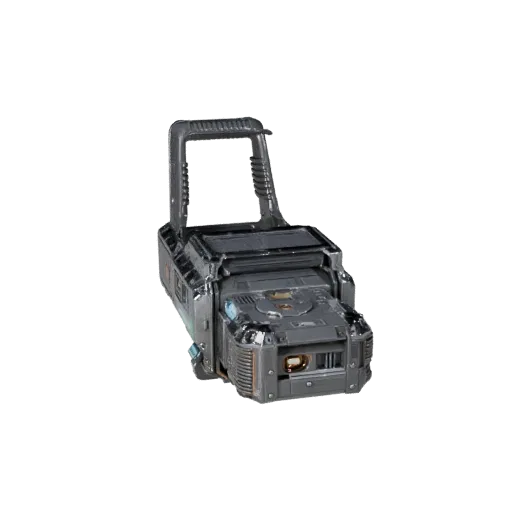 Field Tech Hologram Projector Realistic 3D model, three-quarter studio render, showing emissive strips, form detail.