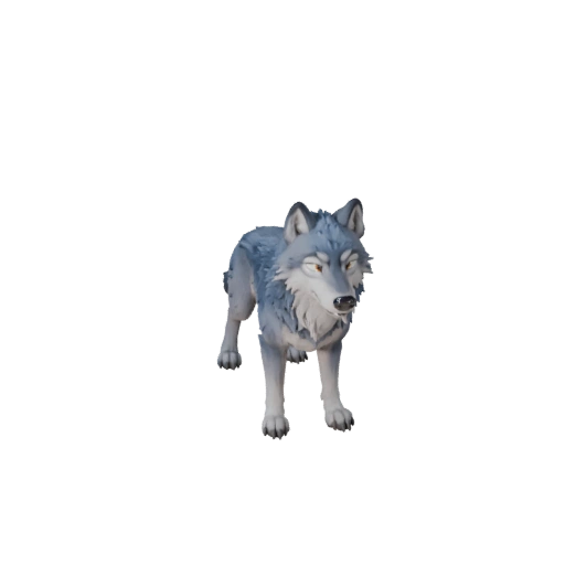 Modello 3D Lupo Artico Cartone Animato - Asset Stilizzato per Animazione
