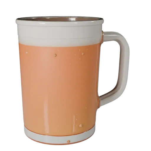 Cold Tea Mug 3D model, three-quarter front view, Unity viewport, showing glass, container shape.