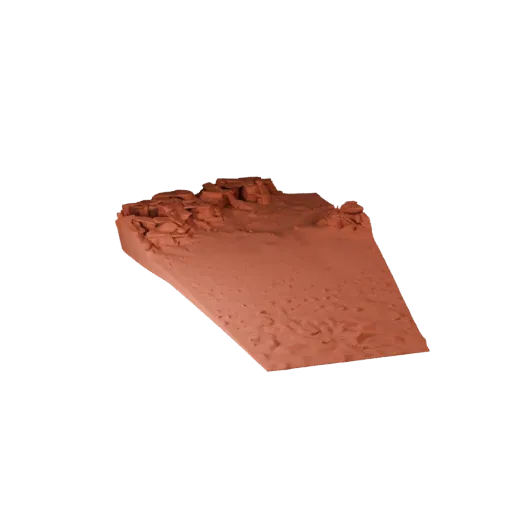 Red Rock Canyon Biome Modular 3D model, isometric modular kit view, showing terrain layers, dune ridges.