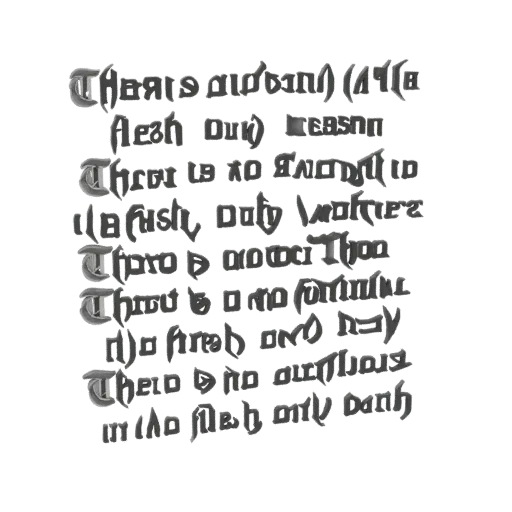 3D model of a Gothic stencil with embossed Russian letters and a quote.