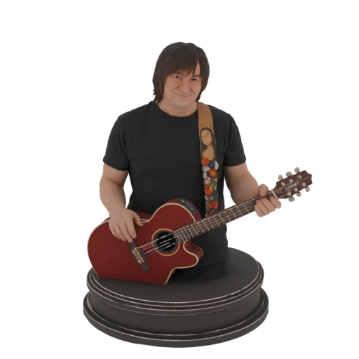 Musician with Acoustic Guitar 3D Model