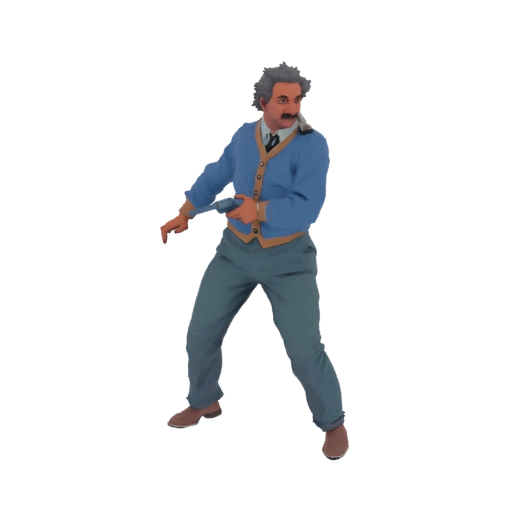 Albert Einstein with Ray Gun 3D Model