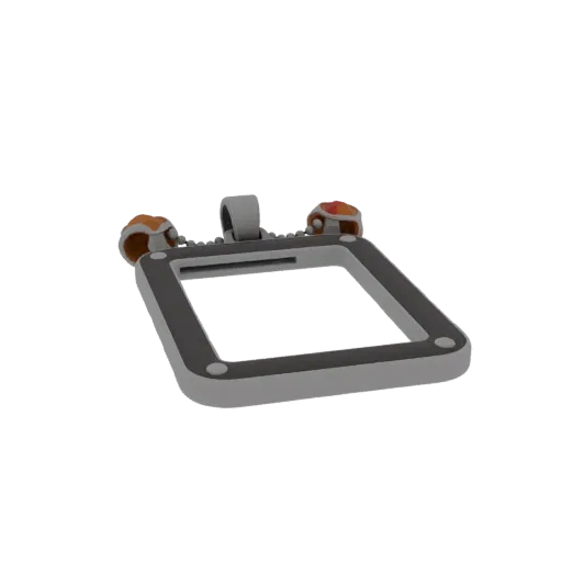 Gold Minimal Charm 3D model, three-quarter front view, AR viewer studio render, gold finish.