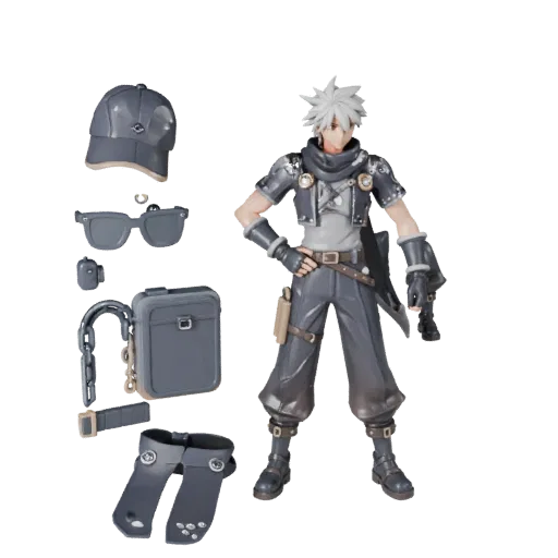 Personnage 3D Anime Arcane Archer, vue du moteur, atout prêt pour Unreal Engine avec pose debout et PBR