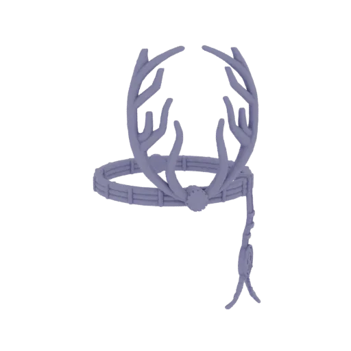 3D model of a purple antler headband with a decorative tassel, showcasing intricate details and a fantasy-inspired design.