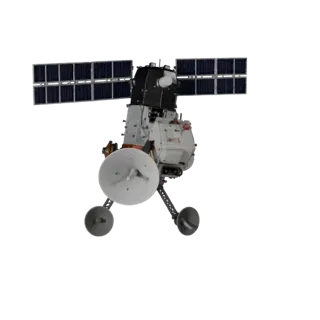 Navigation Orbital Telescope Realistic 3D model, three-quarter studio render, showing solar panels, form detail.