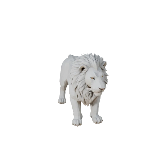 Modelo 3D de León Blanco Poligonal Bajo - Asset de Juego para Unity con FBX | PBR