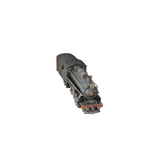 Modèle 3D de train à vapeur vintage, vue de jeu en trois quarts, actif de véhicule prêt pour Unity avec profil prêt pour le r