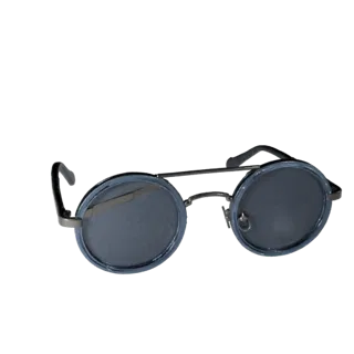 Round Goggles Realistic 3D model, three-quarter studio render, showing transparent lenses, face-worn scale.
