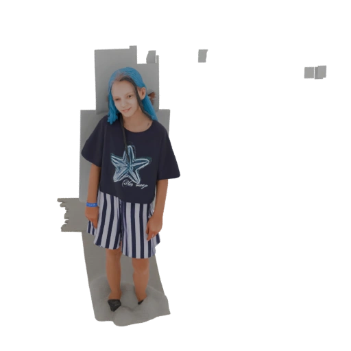 Girl with Blue Hair and Starfish Shirt