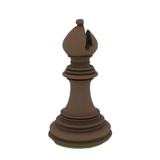 Brown Bishop Chess Piece 3D Model