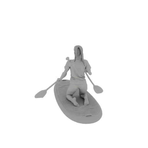 Kneeling Paddleboarder 3D Model