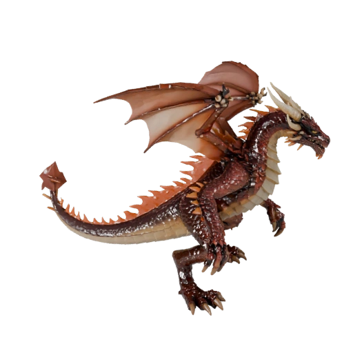 Modello 3D Drago del Cielo Low Poly - Asset Unity con FBX | PBR